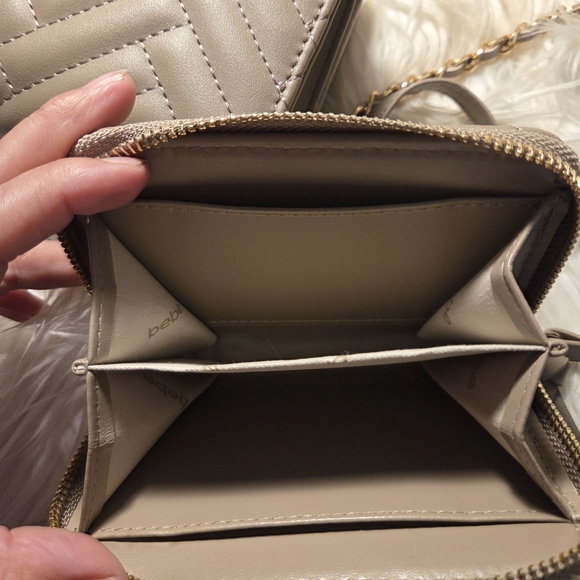 Bebe Tan Quilted Women's Bag Set - Picture 5 of 9